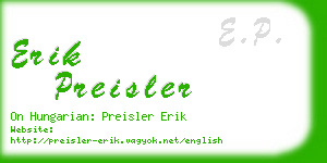 erik preisler business card